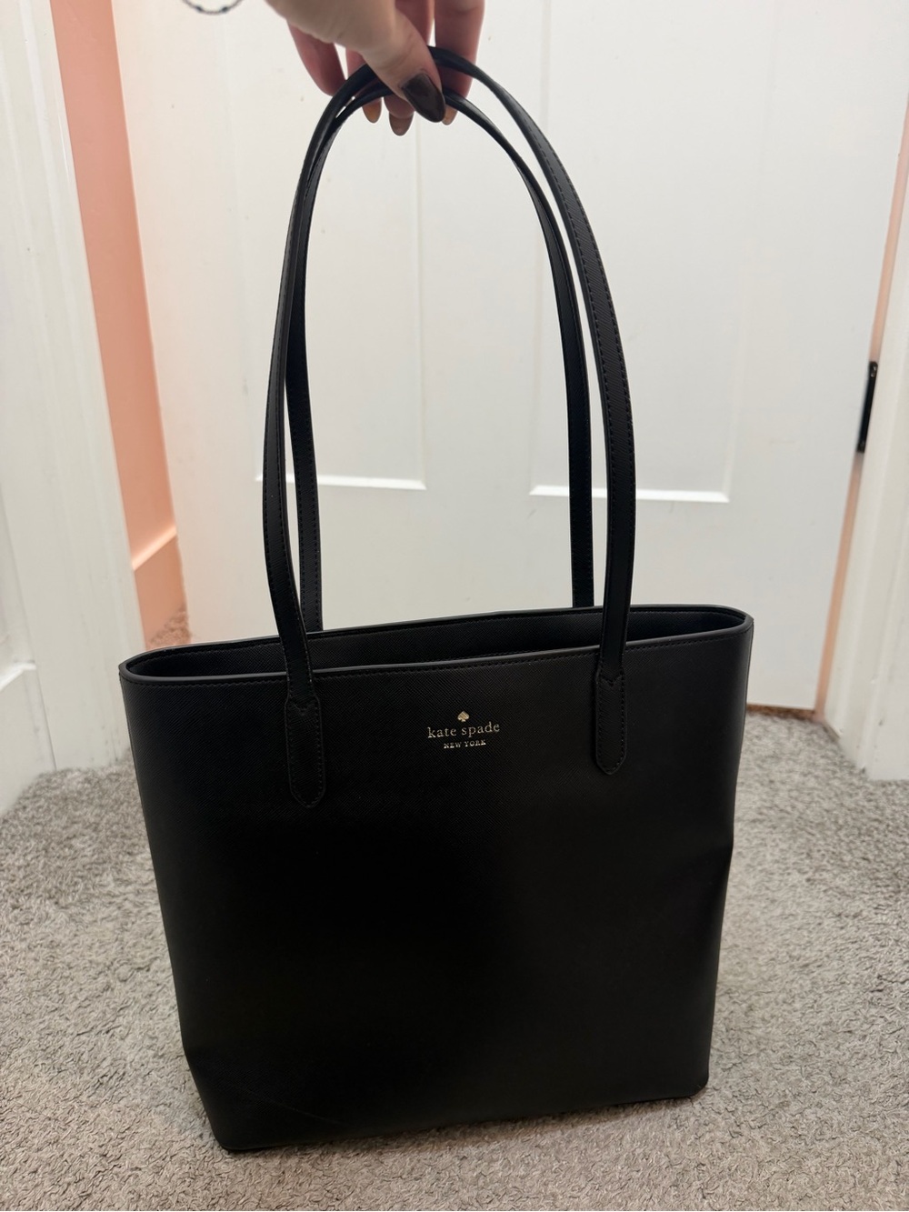 kate spade Black Leather Double-Handle Tote